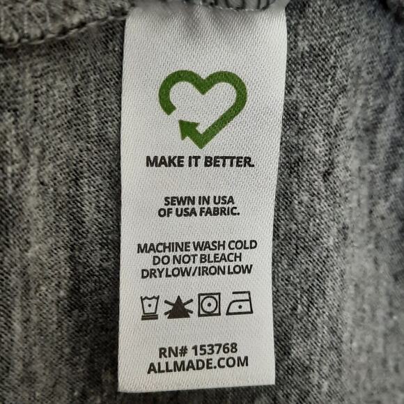 Allmade M T-Shirt Men Long Beach Grim Reaper Skate Palm Tree USA Gray Soft - Picture 4 of 6